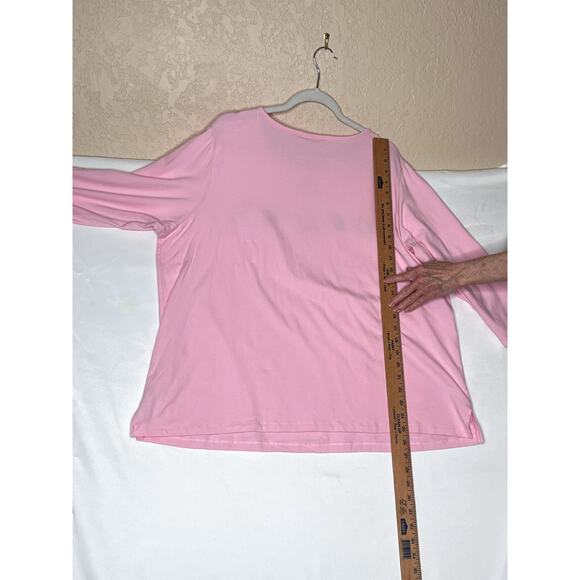 Quaker Factory womens size 1X tunic pink fireflies butterflies pastel - Picture 5 of 11